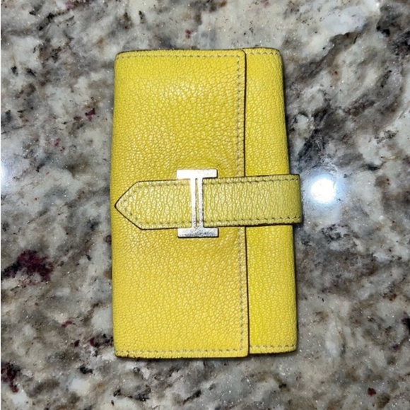 Hermes Yellow Bearn Four Key Ring Case Wallet - Picture 1 of 5